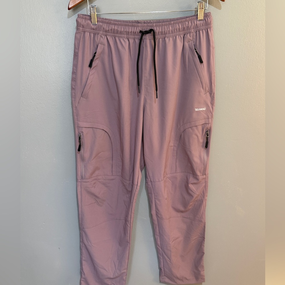 SEAMAID MAUVE JOGGER CARGO PANTS SZ L NWT
